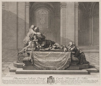 KG 12087
<br/>
Grafmonument van Kardinaal Richelieu in de Sorbonne te Parijs (achterzijde).
<br/>
<em>Girardon, François (1628-1715)</em>